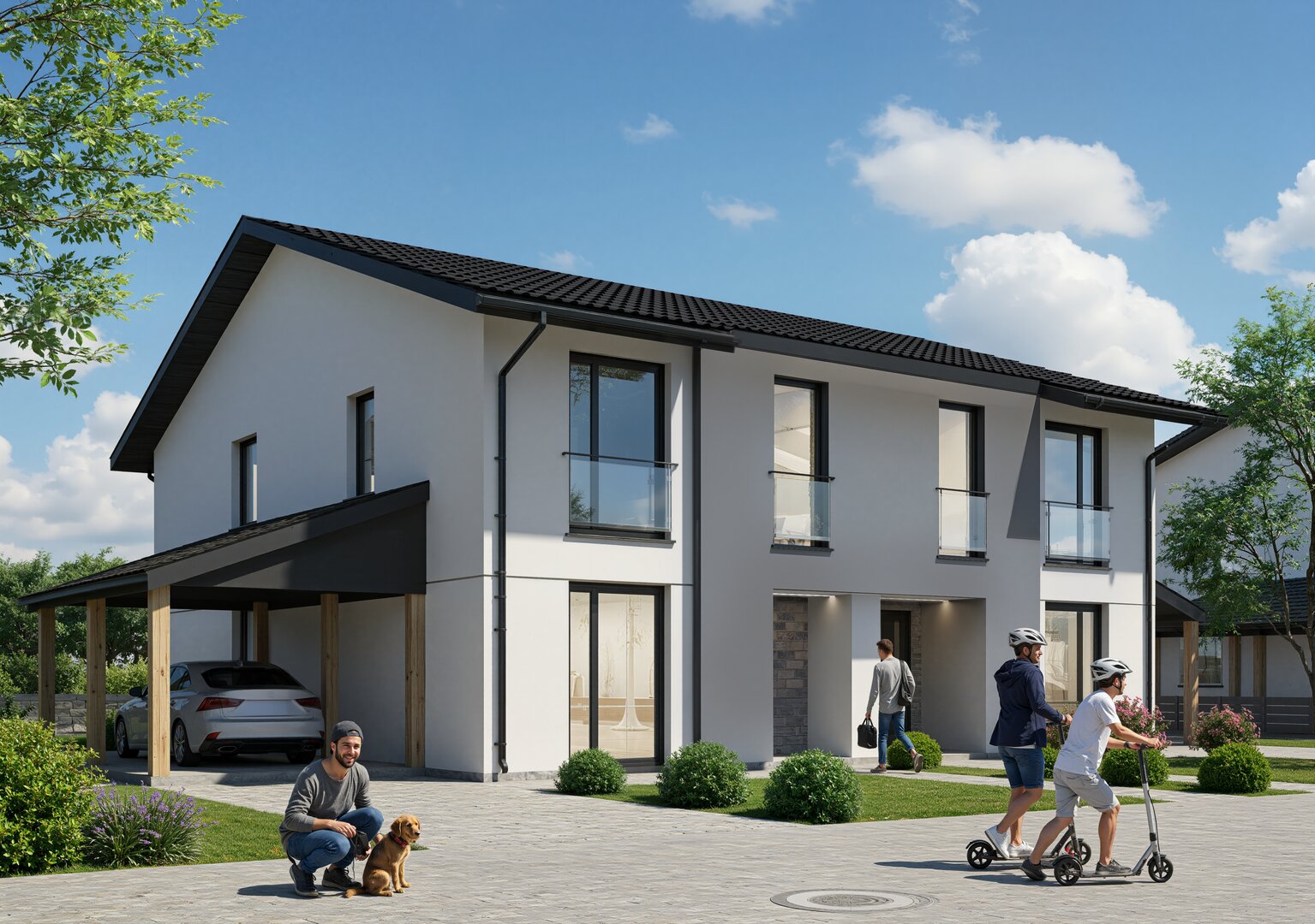 Wizualizacja domu - widok od frontu